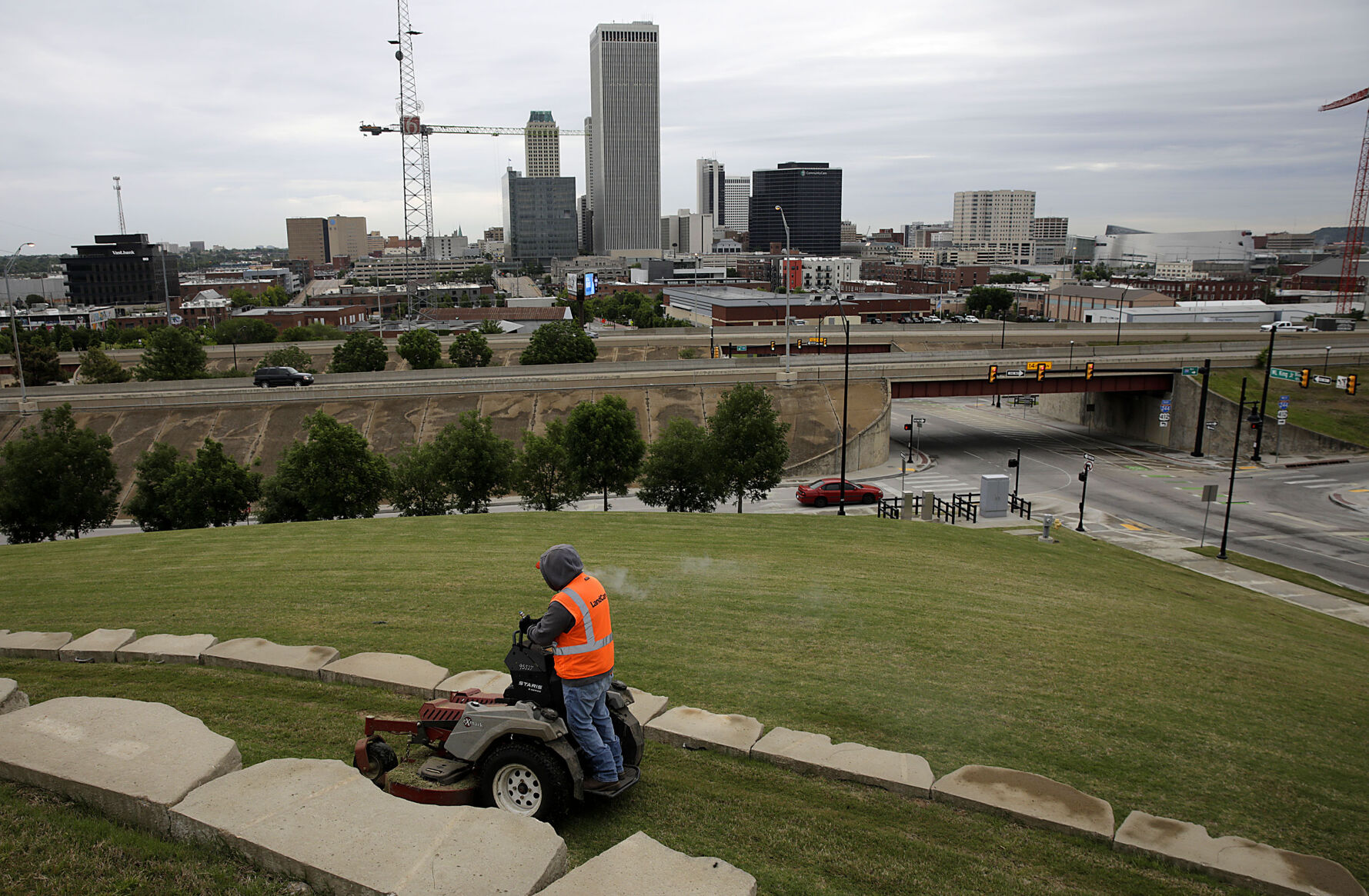 Grass cutting with a view